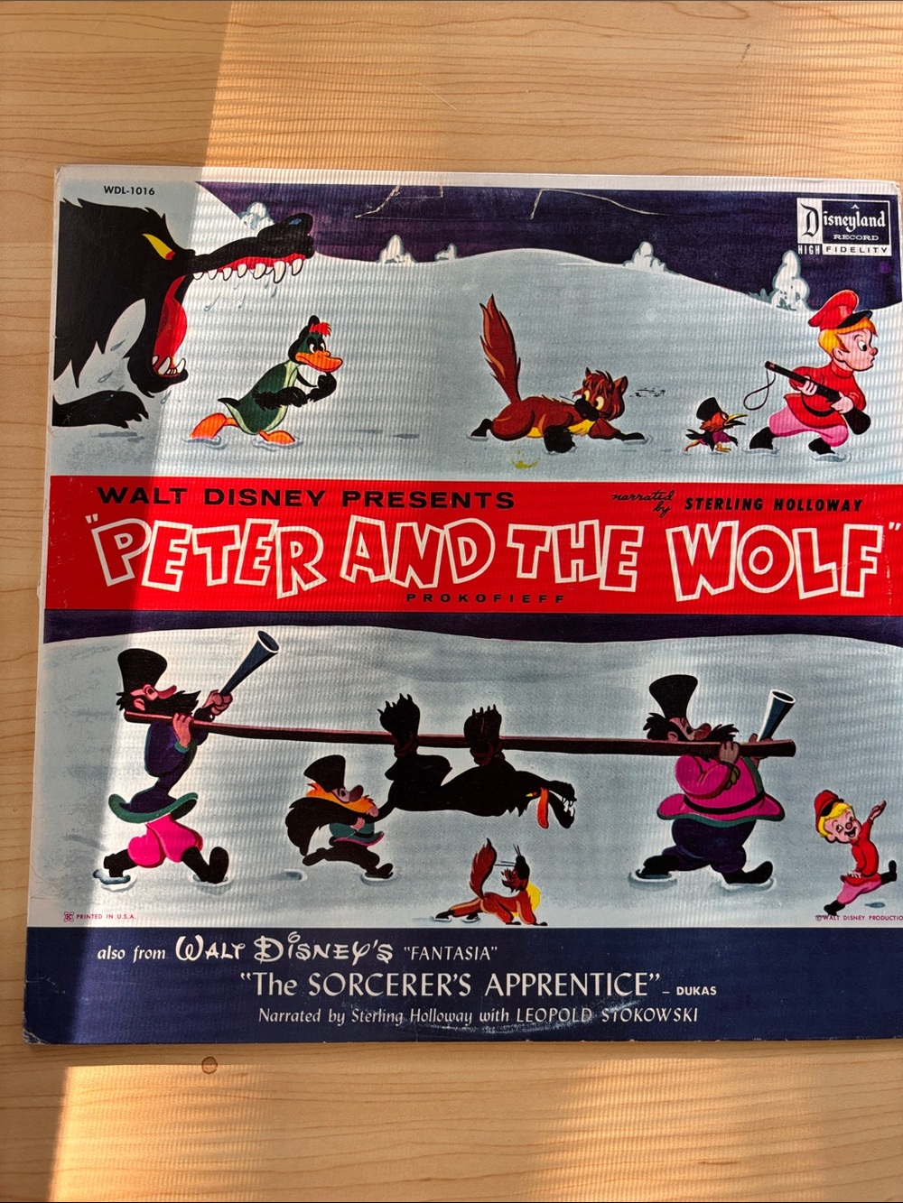 Walt Disney Peter and the Wolf Vinyl LP Fantasia Sorcerer's Apprentice 1963